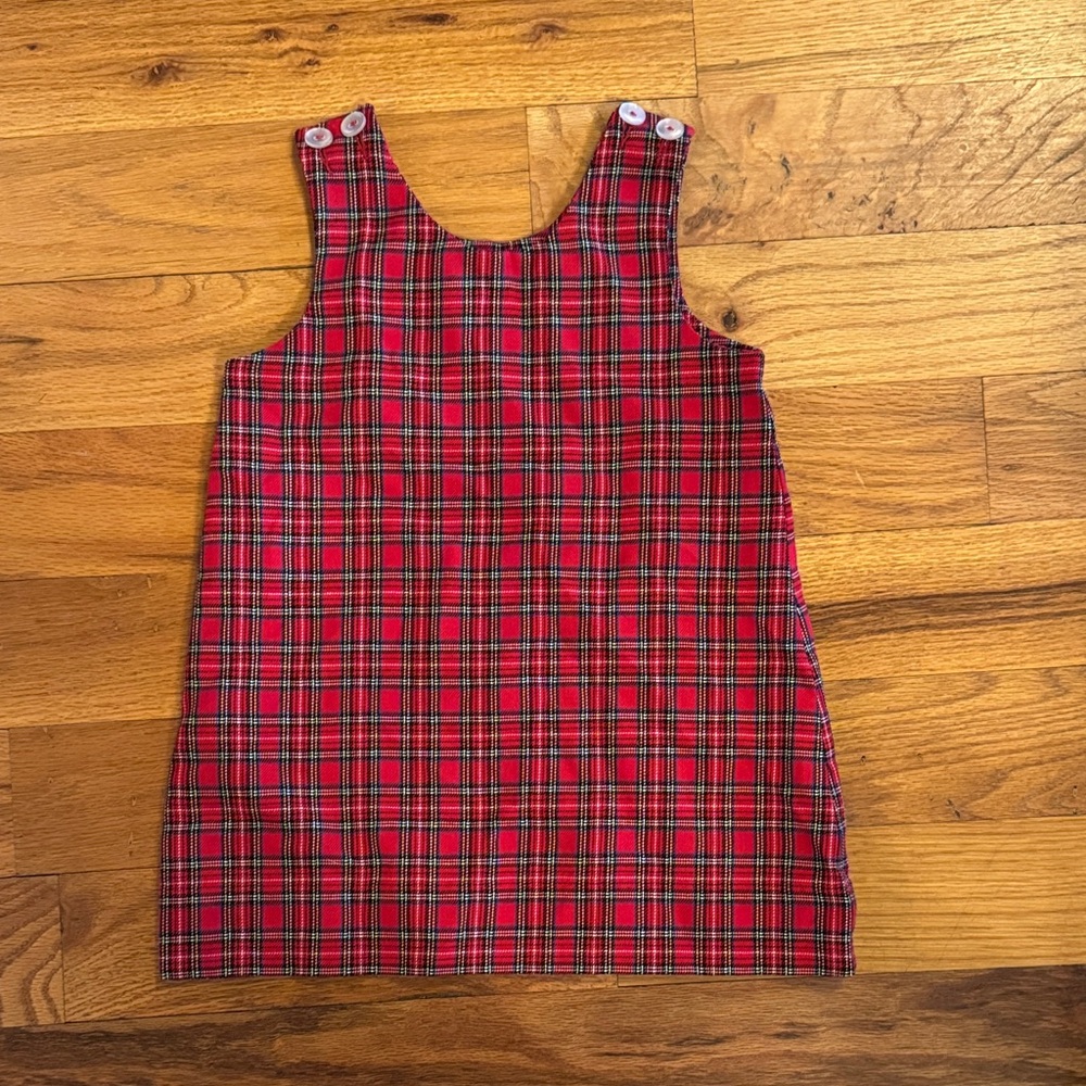 Charming Red Plaid Kids Dress